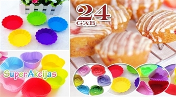 Silikona kēksu un kūku formiņas – 24 Gab!