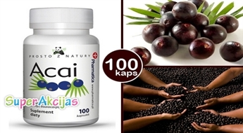Acai ogu ekstrakts, 100 kapsulas! Viens no spēcīgākajiem dabīgajiem antioksidantiem!