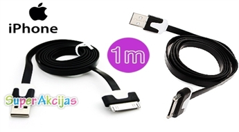 FLAT: plakans iPhone / iPad kabelis uzlādei un datu pārraidei!