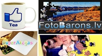 Iepriecini un pārsteidz ar apdrukātu krūzīti ar paliktni vai ar dažādām A4 foto-puzzle no salona "MINOLTA"!