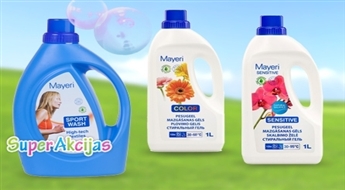 Дружелюбный к природы гель для стирки белья Mayeri, 1л - 50%!