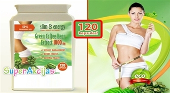 "Slim&Energy" zaļo kafijas pupiņu ekstrakts, 120 kapsulas! Enerģija un skaists ķermenis no dabas!