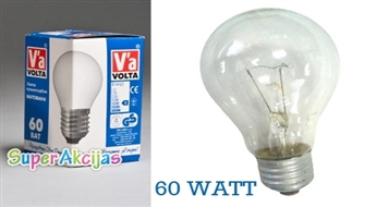 VOLTA kvēlspuldze, 60 WAT, tikai par Ls 0.29!