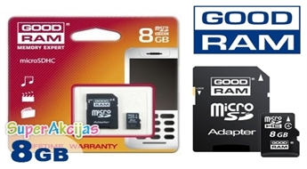Atmiņas karte Goodram MicroSDHC 8GB mobiliem ierīcēm