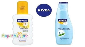 Крема NIVEA SUN до и после принятия солнечных ванн для стойкого загара