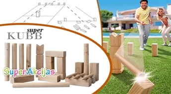 Увлекательная игра на свежем воздухе "Kubb" (шахматы Викингов) для игроков всех возрастов