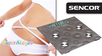 Multifunkcionālie grīdas svari Sencor SBS 5021 ar tauku, ūdens un muskuļu masas noteikšanas iespēju!