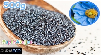 Padariet maltītes vēl garšīgākas! Himalaju zilās konditorejas magoņu sēklas,  500g!
