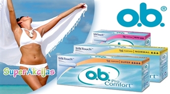 Tamponi (16 gab.) o.b. ProComfort SUPER, NORMAL vai MINI ar 50% atlaidi!