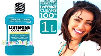 Антибактериальный ополаскиватель полости рта "Listerine Cool Mint", 1л!