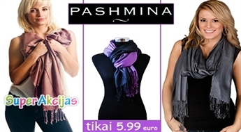 Sievišķīgs akcents apģērbā! Skaista, koša un mīksta kašmira šalle (8 krāsas)!