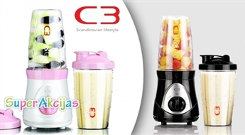 Pagatavojiet visgaršīgākos kokteiļus ar ergonomisko un kompakto blenderi C3 Mix&GO!
