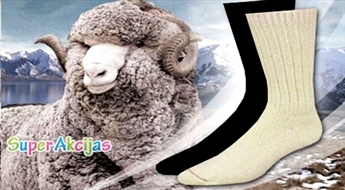 Теплые носки из 100% овечьей шерсти "NEBAT"! 2 пары!