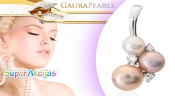 Эксклюзивный кулон от GAURA.LV из натурального жемчуга + Бесплатная доставка по Латвии!