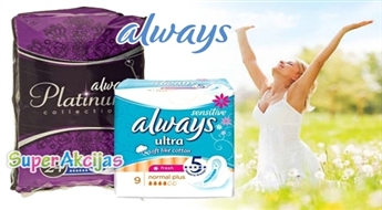 "ALWAYS Platinum Ultra Night" vai "ALWAYS Ultra Normal Plus" paketes