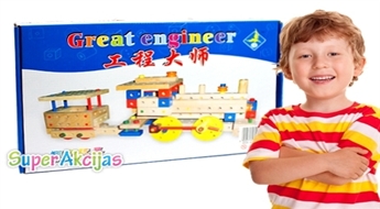 Koka konstruktors "Great engineer" - attīstoša rotaļlieta vareniem inženieriem!