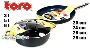TORO - Victoria kolekcija. Stilīgas pannas un katli ar pelēku keramisko pārklājumu dažādos izmēros!