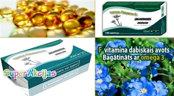 Linsēklu eļļa 150 kapsulas - neaizvietojams taukskābju avots. Bagātināta ar Omega 3 un Omega 6!