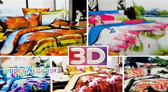 Красивое и качественное постельное белье c 3D дизайном 200x220см из хлопка!