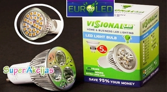 LED spuldzes GU10 4W, GU10 5W vai GU10 6W VISIONAL PREMIUM! 85% elektroenerģijas ekonomijas