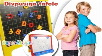 Magnētiskā/zīmēšanas divpusīgā tāfele jūsu bērna attīstībai un izklaidei ar 35% atlaidi!