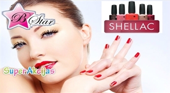 Manikīrs ar ultra noturīgo SHELLAC pārklājumu skaistumkopšanas salonā "BStar" ar 50% atlaidi!