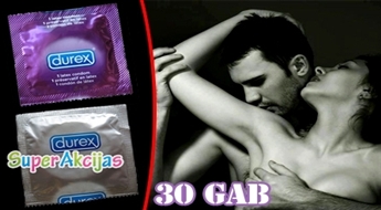 Durex prezervatīvus komplekts (30 gab.) par īpašu cenu! Maksimālai baudai!