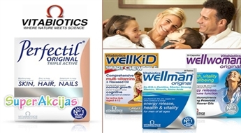 VITABIOTICS: Perfectil, Wellwoman, Wellman или Wellkid витамины для взрослых и детей.