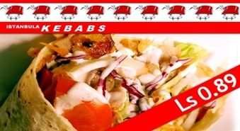 SUPER garšīgs KEBABS jaunajā restorānā "Istanbula Kebabs" pašā Rīgas centrā ar 51% atlaidi! TIKAI Ls 0.89!
