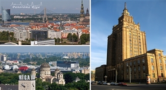 „Panorāma Rīga” piedāvā apskatīt Rīgu no 65 metru augstuma - Zinatņu akadēmijas 17.stāva terases ar 53% atlaidi!