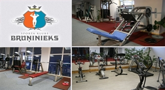 Trenažieru zāles abonements vienam mēnesim bez laika ierobežojuma Sporta Klubā "Bruņinieks" ar 52% atlaidi!
