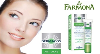 DERMACOS ANTI-ACNE gēls lokālai lietošanai ādas defektu un izsitumu likvidēšanai no Farmona.lv ar 53% atlaidi!