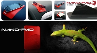Super Nano-Pad tepiķītis lieliski turēs jūsu mobīlo telefonu, brilles, MP3 vai GPS!