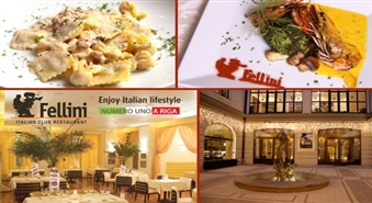 Izbaudi patiesu itāļu dzīves garšu izsmalcinātajā restorānā FELLINI Berga Bazārā ar 50% atlaidi!