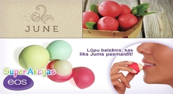 100% dabīgs lūpu balzāms EOS ar 50% atlaidi no interneta veikala June.lv! Jūsu izvēlei 3 dažādas garšas!