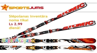 Kalnu slēpošanas inventāra noma ar 50% atlaidi no veikala "Sports Jums"!