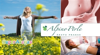 Pilna ginekoloģiskā apskate + ginekologa konsultācija + krūšu izmeklēšana + USG, ārstu praksē „Alpino Pērle”
