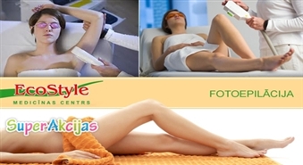 Atvadies no liekā apmatojuma ātri, nesāpīgi un uz ilgu laiku! Fotoepilācija medicīnas centrā Eco Style 52% atlaidi!