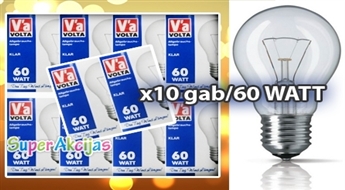 Целая упаковка ламп накаливания VOLTA (10 штук), 60 WAT, только за Ls 2.49!