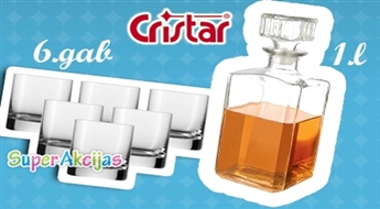 Oriģināls komplekts viskijam - 6 glāzes (305 ml) un karafe (1l)!