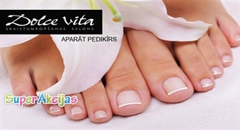 Parūpējies par savu pēdu labsajūtu un skaistumu salonā Dolce Vita! Aparātpedikīrs tikai par Ls7.49!