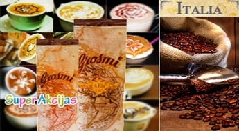 Dāvana kafijas cienītājiem! Svaigi malta, aromātiska itāļu kafija 100% arabica, 250gr!