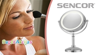 Двустороннее косметическое зеркало "SENCOR SMM 3080" с LED освещением!