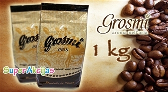 Nobaudiet itāļu kvalitāti! 1kg aromātiskās un dabiskās 100% Arabica kafijas pupiņas "Grosmi 1958 Brown"!