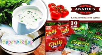 Сметанный соус (10 упаковок) с зеленью и чили от ANATOLS! Вкуснейшая трапеза на пикнике или дома!