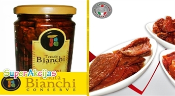 Delikatese no Itālijas! Saulē kaltētie tomāti saulespuķu eļļā (Pomodori secchi in olio di semi di girasole), 314 ml!