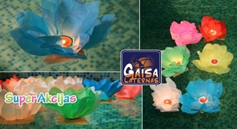 Peldošie lotosi - brīnumskaists dekors Jūsu svētkiem! Peldošo laternu komplekts (5 gab) tikai par 4.99 Ls!