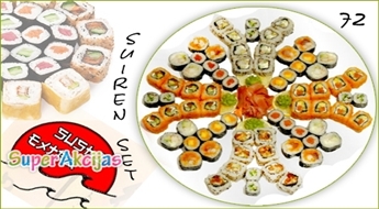 Самые вкусные суши! СУПЕР Комплект суши "Suiren Set" из 72 шт. от Sushiextra.lv!