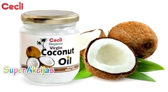 Premium klases produkts! Organiska, auksti spiesta kokosriekstu eļļa CECIL, 210 ml!