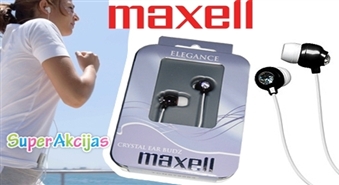 Наслаждайтесь музыкой стильно! Стерео-наушники «Maxell» с сверкающими кристаллами Swarovski - 50%!